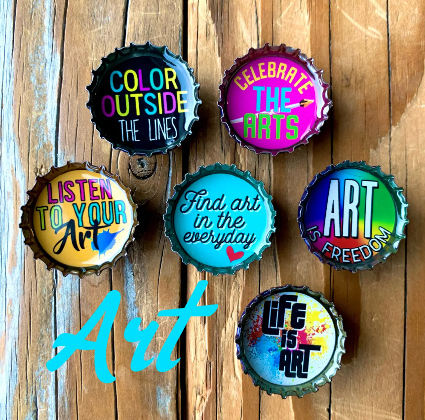 Upcycled Bottle Cap Magnets - Artist