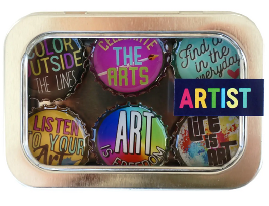Upcycled Bottle Cap Magnets - Artist