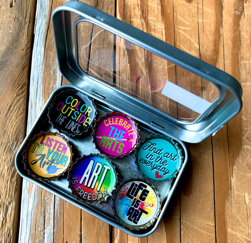 Upcycled Bottle Cap Magnets - Artist