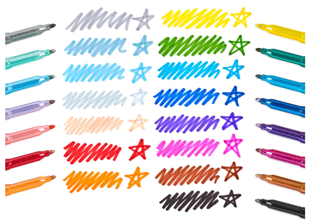 Rainbow Sparkle Glitter Markers